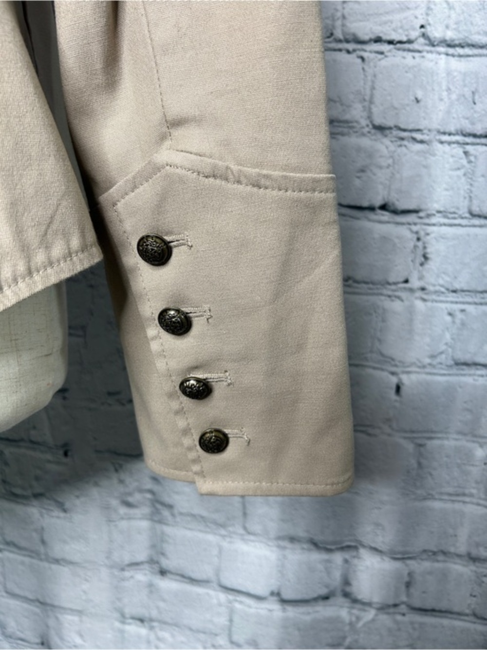 NWT Apostrophe Military Jacket Womens 6 Beige Double Breasted Blazer Utility - Picture 5 of 9